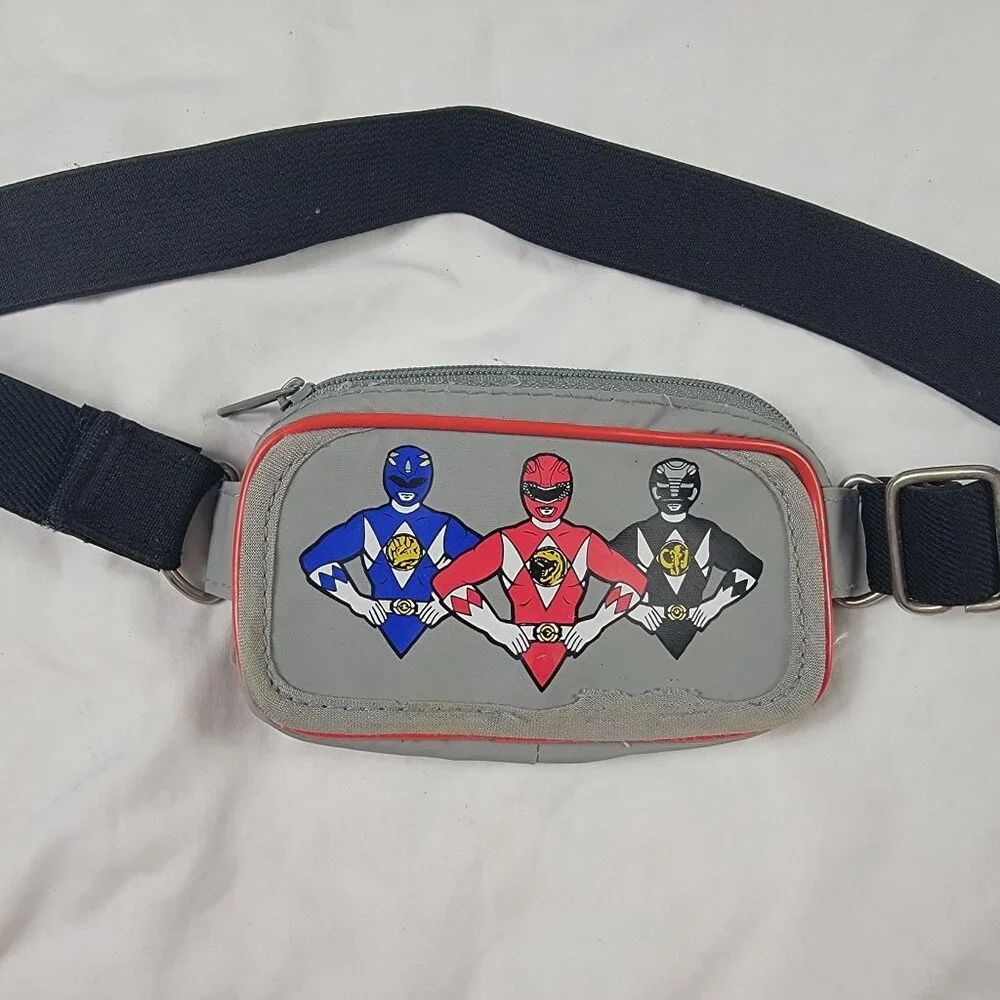 Vintage 1995 Mighty Morphin Power Rangers Waist Bag Gray Red Blue Black Ranger